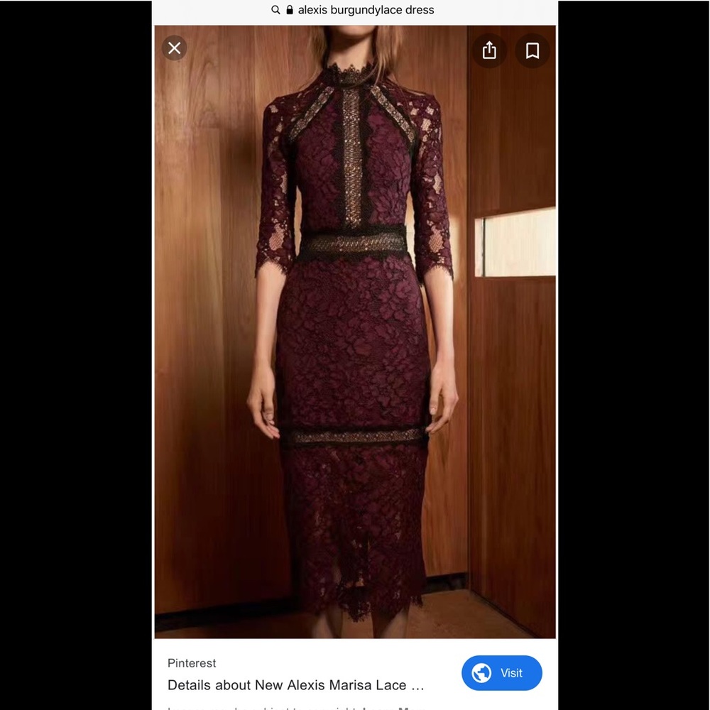 Alexis burgundy lace dress